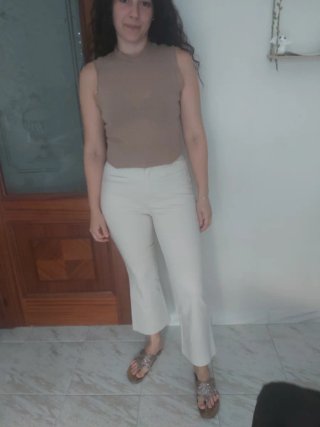 Pantalón vestir beige con regalo de top