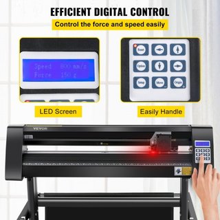 Cortadora de Vinilo, Plotter de Vinilo de 720 mm, Cortadora Plotter con Pantalla LED, Semi-Automática con Ojo Óptico Integrado para Guía Precisa, Compatible con el Software SignMaster para Sistema...