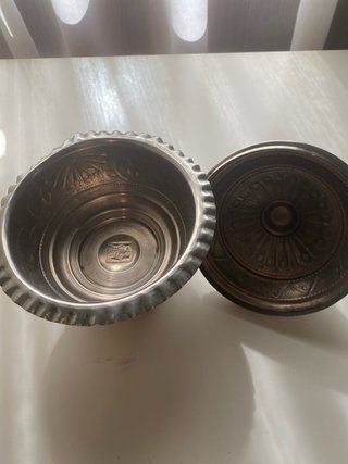 Urna/Copón Metal Estilo Árabe Antigua