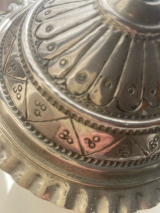 Urna/Copón Metal Estilo Árabe Antigua