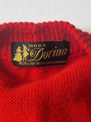 Cardigan rosso vintage Moda Dorina