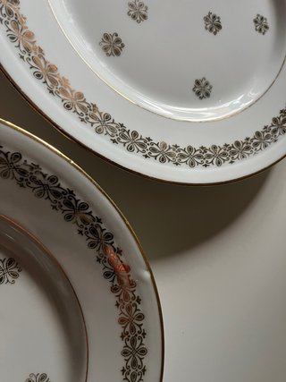 Piatto Limoges bianco e oro