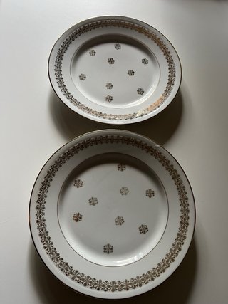 Piatto Limoges bianco e oro