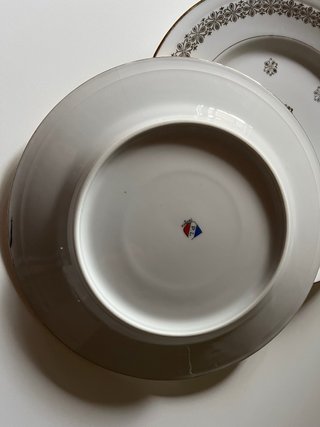 Piatto Limoges bianco e oro
