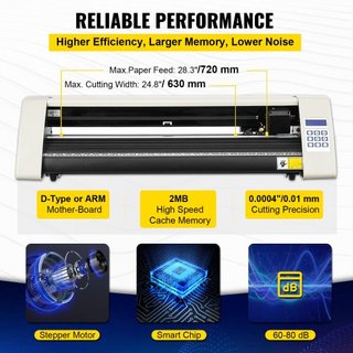 Cortadora de Vinilo Máquina de Cortadora de Vinilo de 28 Pulgadas Máquina Plotter de Corte de Papel de 720 mm con Soporte de Piso Robusto para Cortar Papel Blanco