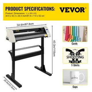 Cortadora de Vinilo Máquina de Cortadora de Vinilo de 28 Pulgadas Máquina Plotter de Corte de Papel de 720 mm con Soporte de Piso Robusto para Cortar Papel Blanco