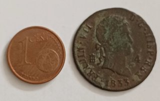 Moneda 4 Maravedis 1833 Fernando VII