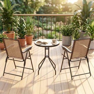 Conjunto de jardín mesa y 2 sillas