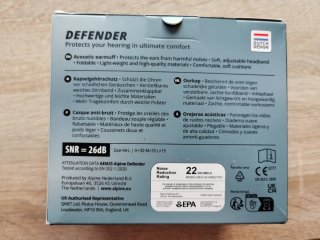 Auriculares Alpine Defender Protección Auditiva