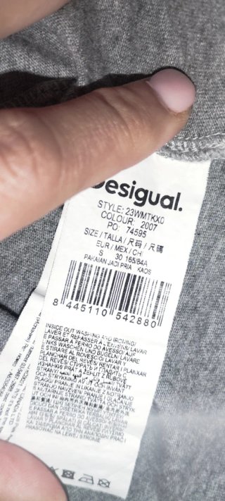 Camiseta oversize Desigual gris T.S