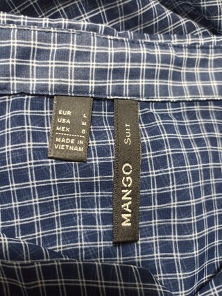 Camisa azul de cuadros