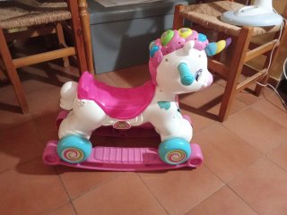 Correpasillos Unicornio Balancín Rosa