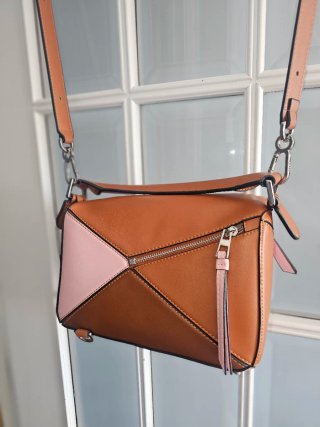 Bolso Loewe Puzzle Marrón y Rosa