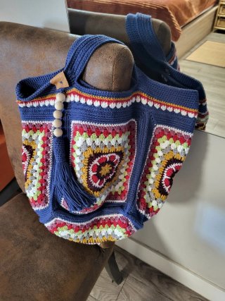 Bolso de ganchillo multicolor