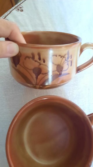 Coppia tazzoni colazione grandi decorati