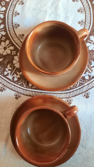 Coppia tazzoni colazione grandi decorati