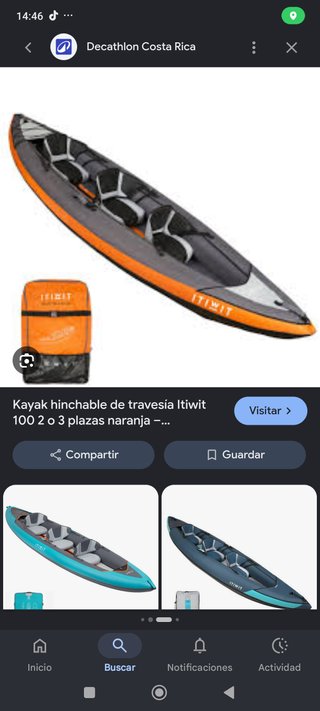 Kayak hinchable Itiwit 100 2/3 plazas azul