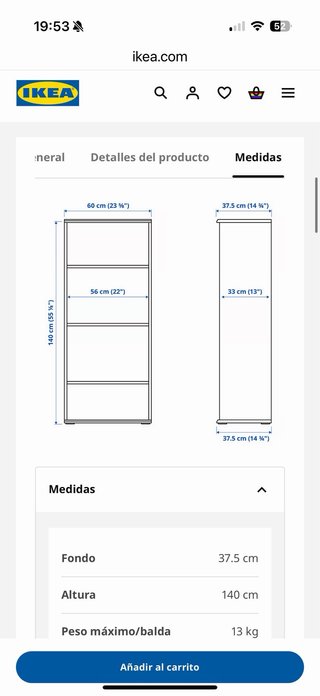Estantería Ikea SKRUVBY Madera y Blanco