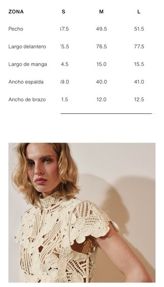 Top Crochet Zara Flores BeigeT/M