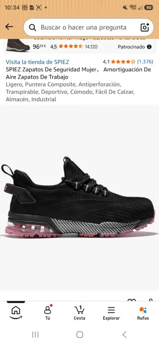 Botas de seguridad SPIEZ Mujer Negro/Rosa