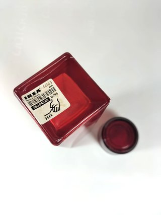 Juego de jarrones de cristal rojo