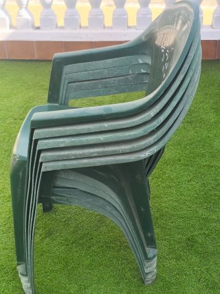 Pack 5 Sillas Apilables Verdes