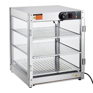 Exhibidor de Comida Caliente Comercial de 3 Niveles, Calentador de Exhibición de Comida de 800W con Luz para Mejorar la Exhibición de Comida, Control de Temperatura de 30℃~85℃, Capacidad Grande de...