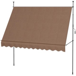 Toldo marrón de tela y metal