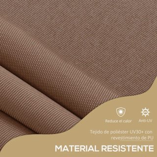 Toldo marrón de tela y metal