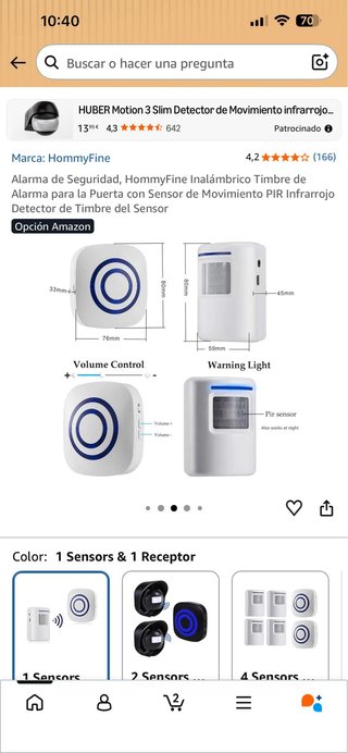 Timbre Inalámbrico HommyFine con Sensor PIR