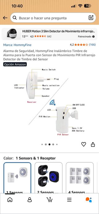 Timbre Inalámbrico HommyFine con Sensor PIR