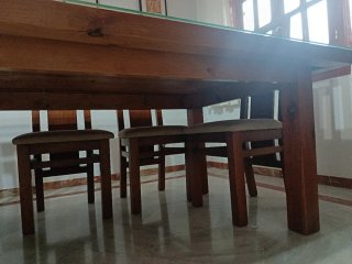 Mesa familiar madera de pino, artesanal. l