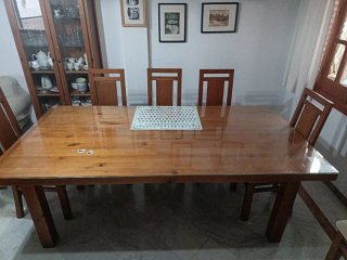 Mesa familiar madera de pino, artesanal. l
