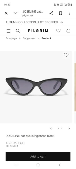 Gafas de sol Cat Eye Negras