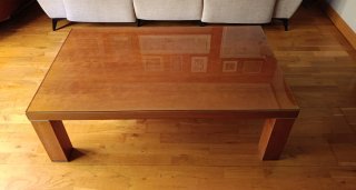 Mesa de centro extensible madera y cristal