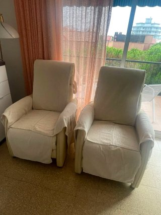 Butacas reclinables de tela beige