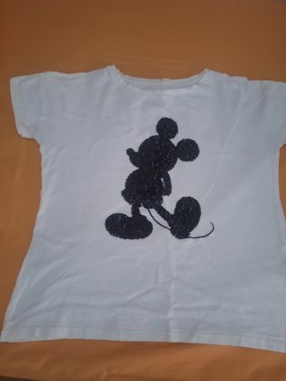 Camiseta Disney Mickey Lentejuelas Negra