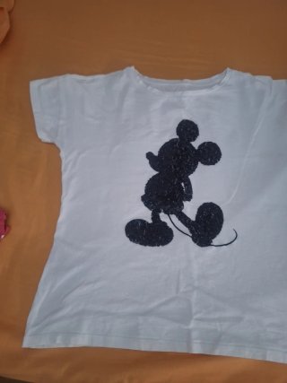 Camiseta Disney Mickey Lentejuelas Negra