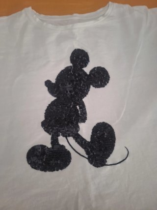 Camiseta Disney Mickey Lentejuelas Negra