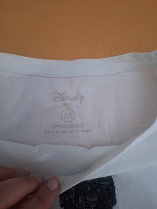 Camiseta Disney Mickey Lentejuelas Negra