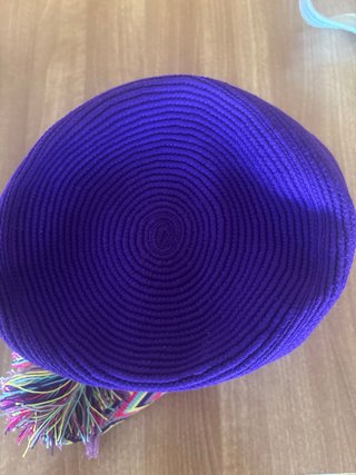Bolso Wayuu artesanal morado multicolor