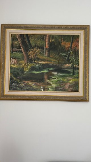 Cuadro al óleo Nacher Paisaje Bosque