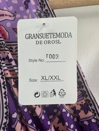 Vestido largo lila estampado