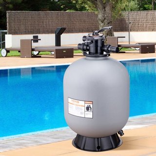 Filtro a sabbia, 24 pollici, portata fino a 65 GPM, sistema di filtraggio a sabbia per piscina fuori terra con valvola multiporta a 7 vie, funzioni di filtraggio, Cont Wash