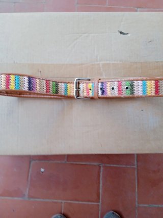 Cinturón de mujer tejido multicolor