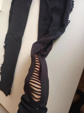 Pantalones negros mujer acanalados