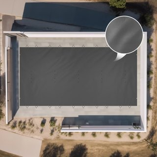 Cubierta de Seguridad para Piscina, Cubierta para Piscina In-ground de 4 x 8 m, Cubierta In-ground de Color Carbón, Cubiertas de PVC para Piscinas Rectangulares, Cubierta de Seguridad Sólida para ...