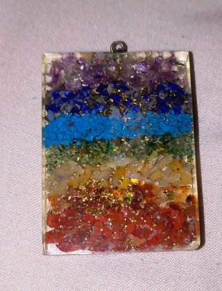 Colgante Orgonita Minerales 7 Chakras Hamsa