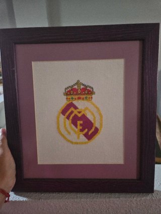 Cuadro Real Madrid Bordado