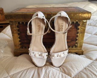 Sandalias de cuña para novia
